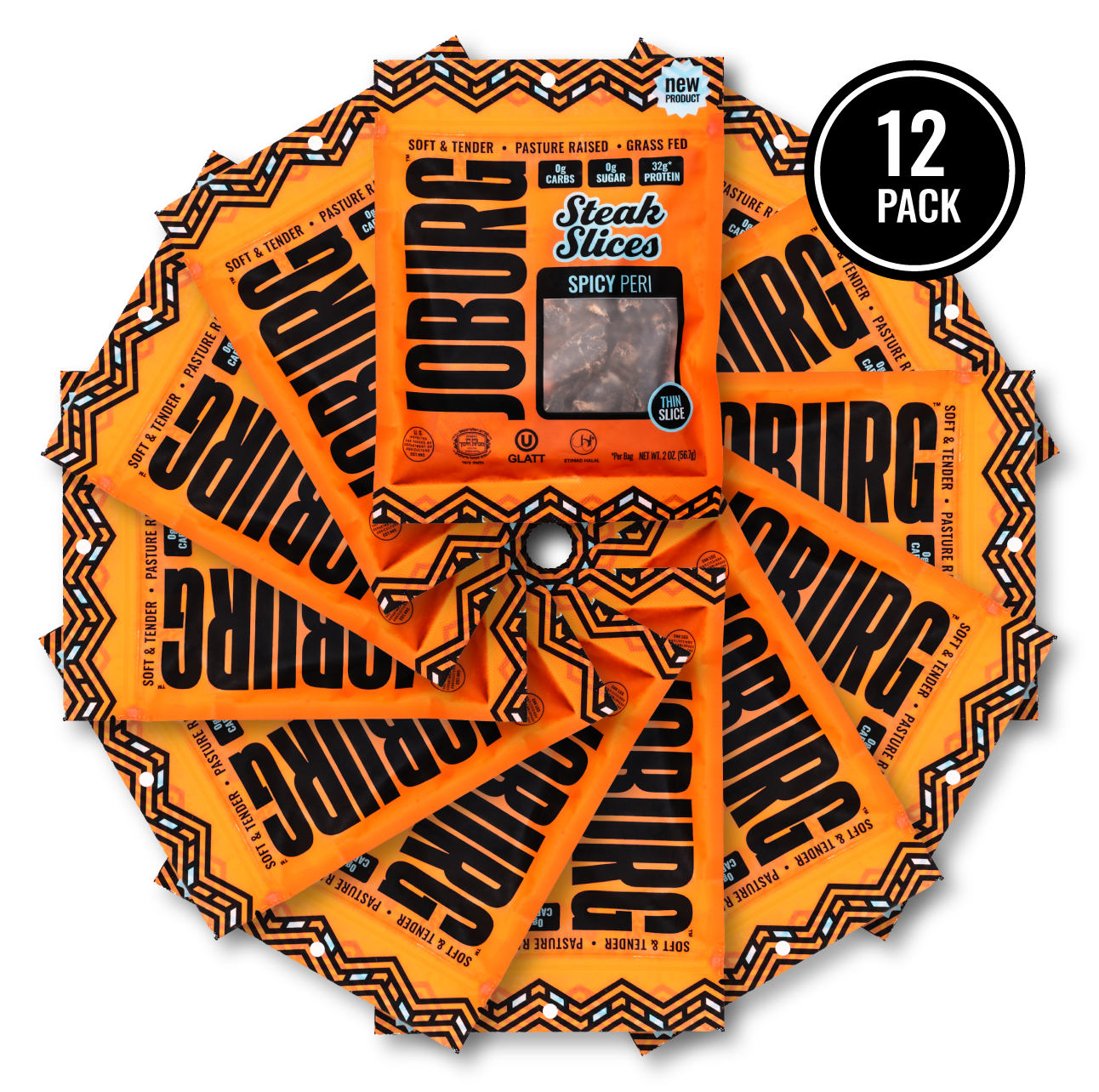 Spicy Peri Steak Slices - (12 Pack)