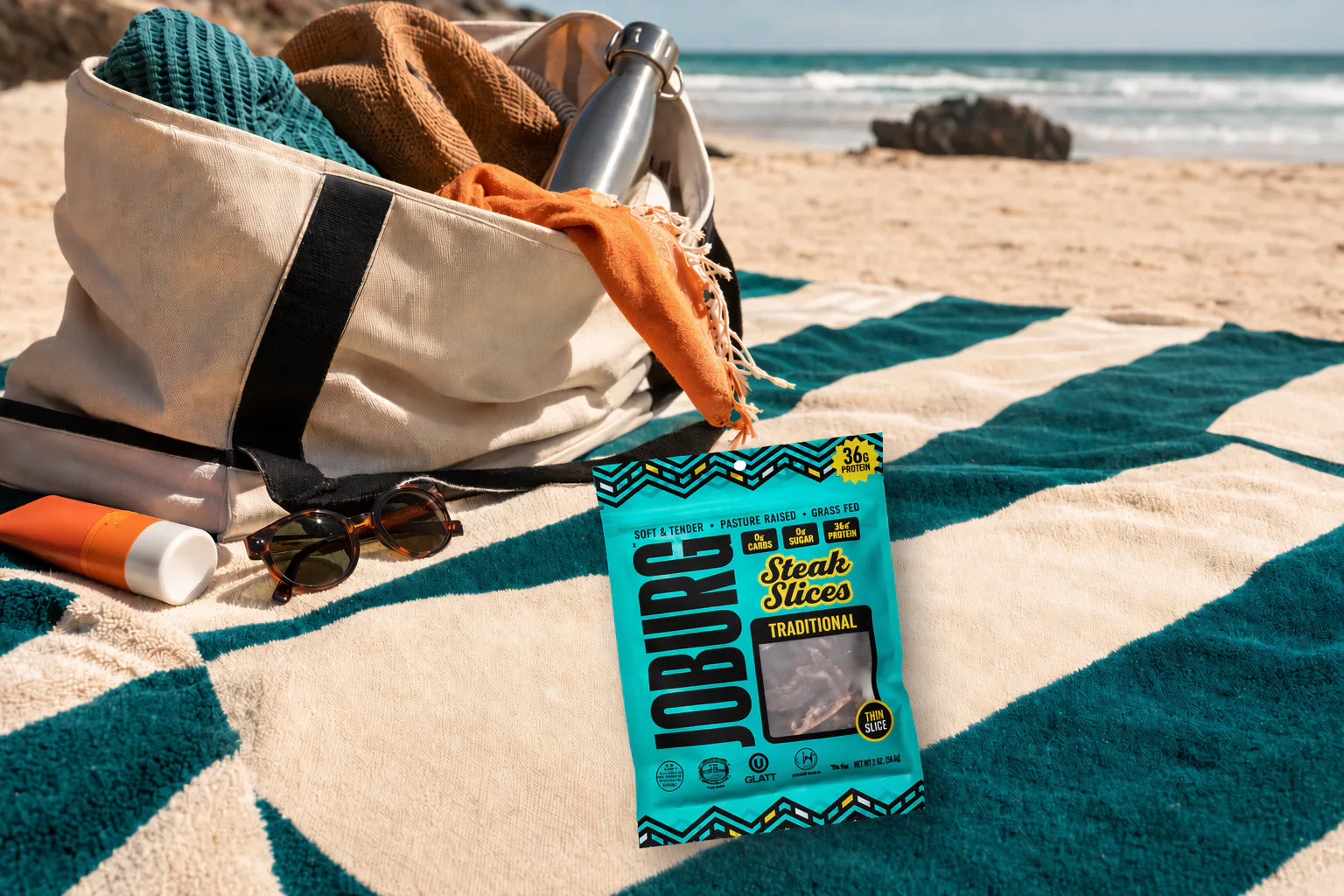 Joburg Traditional Steak Slices packed for a beach day